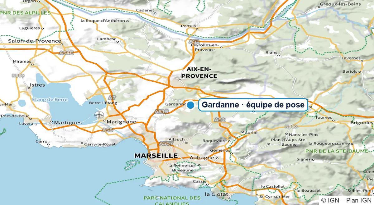 Carte : agence ADSolar de Gardanne, entre Aix-en-Provence et Marseille